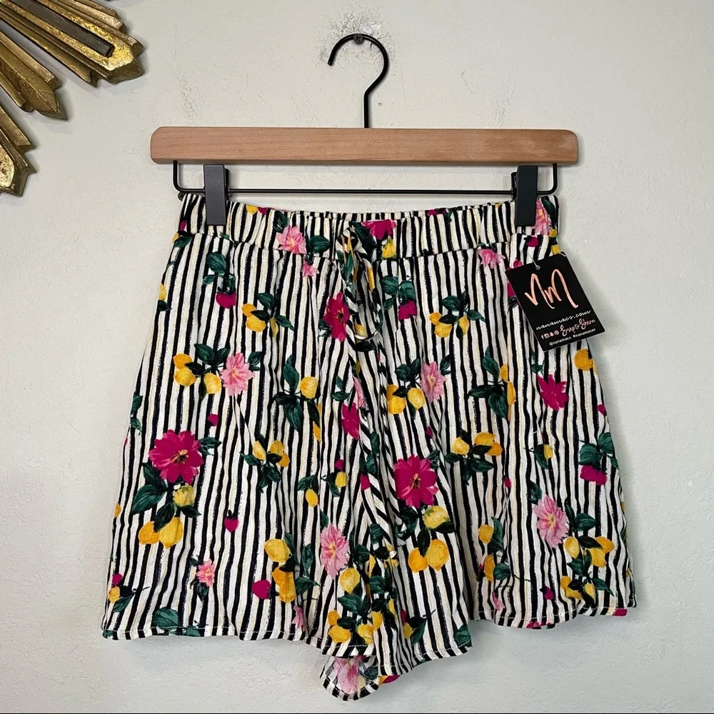 Everly Stripe and Floral Print Shorts